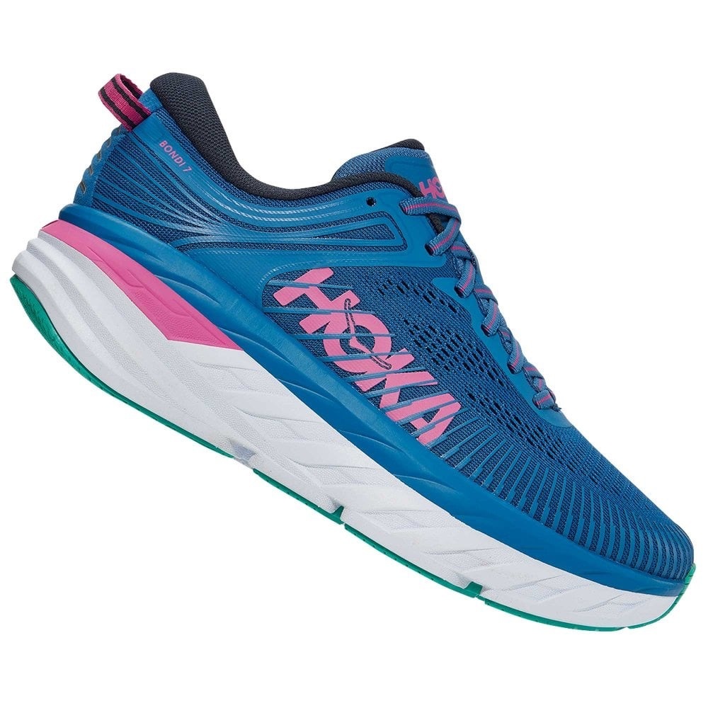 Hoka One One Vibrant Blue and Pink Athletic Shoes